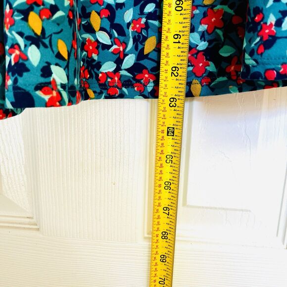 LuLaRoe Ana Long Maxi Dress Turquoise Pink Green Orange Floral 3X 22/24 3XL - Picture 10 of 12